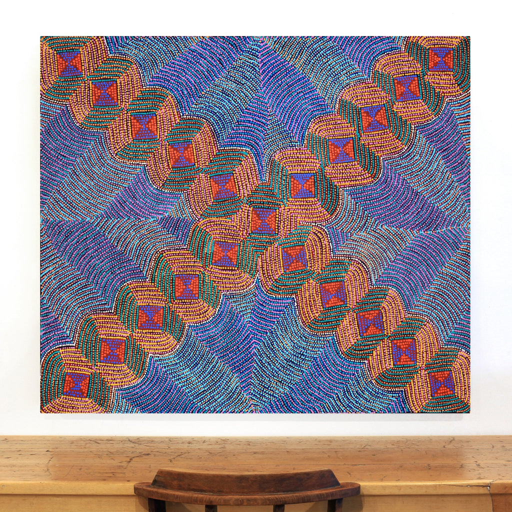 Aboriginal Artwork by Gloria Napangardi Gill, Lukarrara Jukurrpa, 122x107cm - ART ARK®