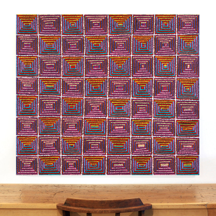 Aboriginal Artwork by Gloria Napangardi Gill, Lukarrara Jukurrpa, 122x107cm
