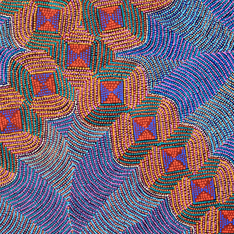 Aboriginal Artwork by Gloria Napangardi Gill, Lukarrara Jukurrpa, 122x107cm