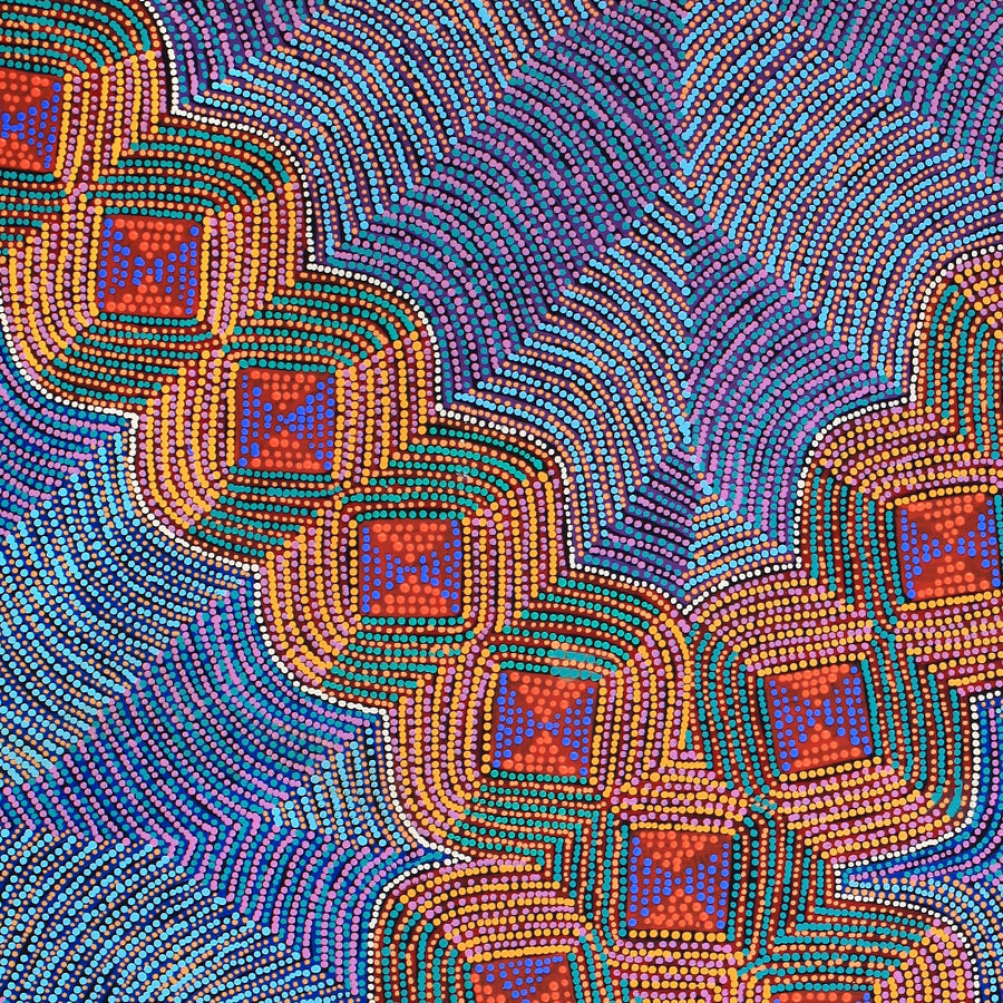 Aboriginal Artwork by Gloria Napangardi Gill, Lukarrara Jukurrpa, 122x107cm