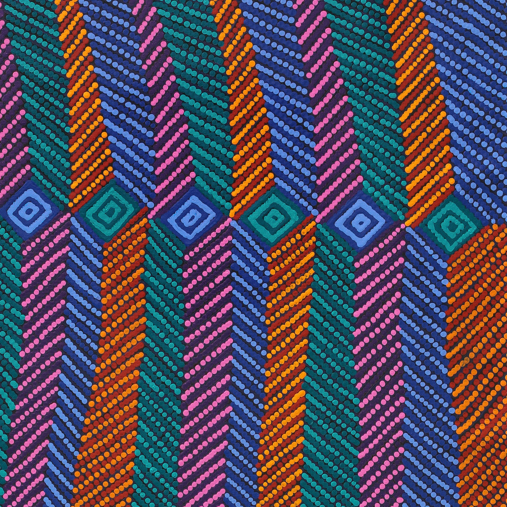 Aboriginal Artwork by Gloria Napangardi Gill, Lukarrara Jukurrpa, 152x61cm