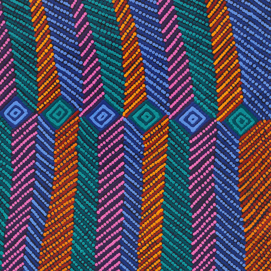 Aboriginal Artwork by Gloria Napangardi Gill, Lukarrara Jukurrpa, 152x61cm