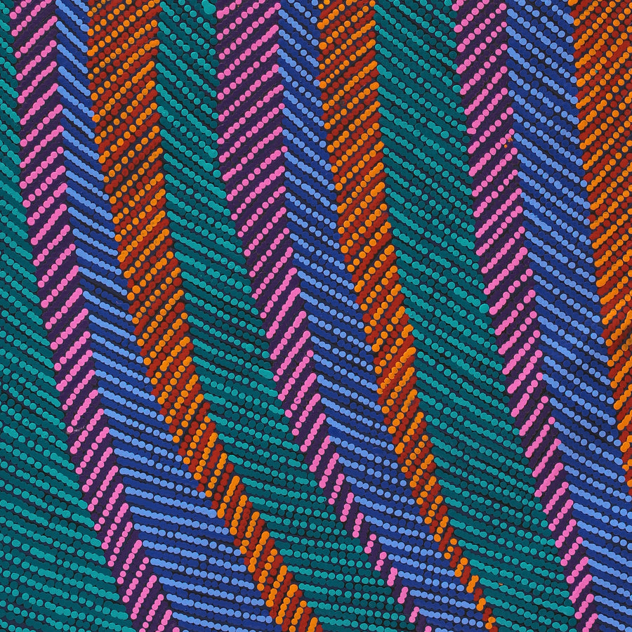 Aboriginal Artwork by Gloria Napangardi Gill, Lukarrara Jukurrpa, 152x61cm