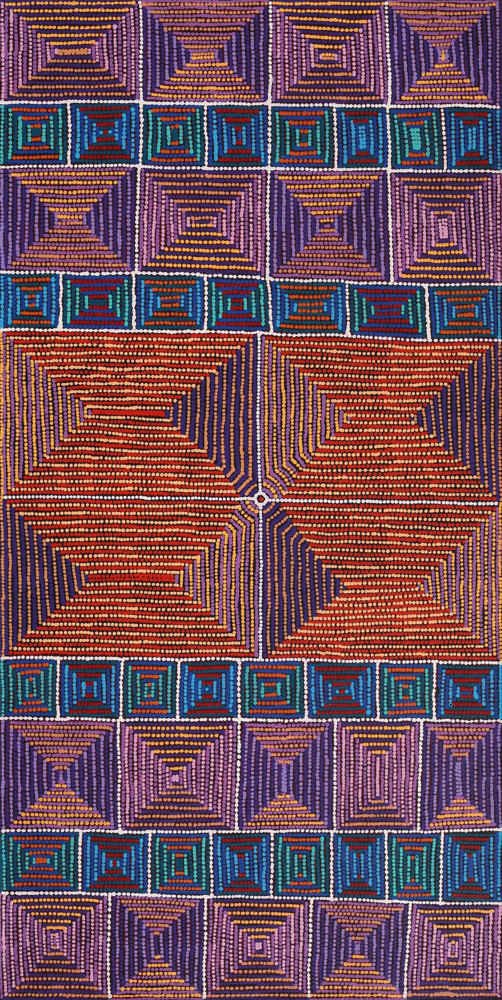 Aboriginal Artwork by Gloria Napangardi Gill, Lukarrara Jukurrpa, 182x91cm