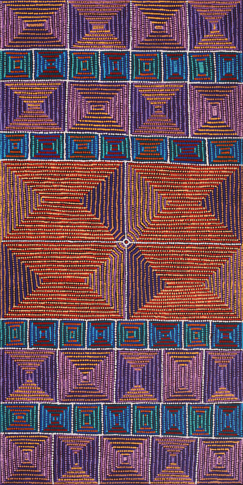 Aboriginal Artwork by Gloria Napangardi Gill, Lukarrara Jukurrpa, 182x91cm