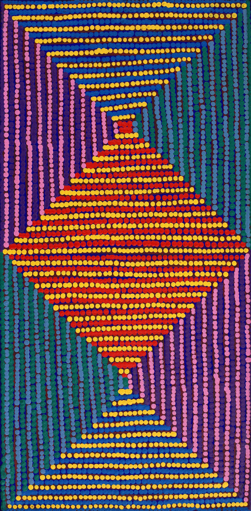 Aboriginal Artwork by Gloria Napangardi Gill, Lukarrara Jukurrpa, 61x30cm