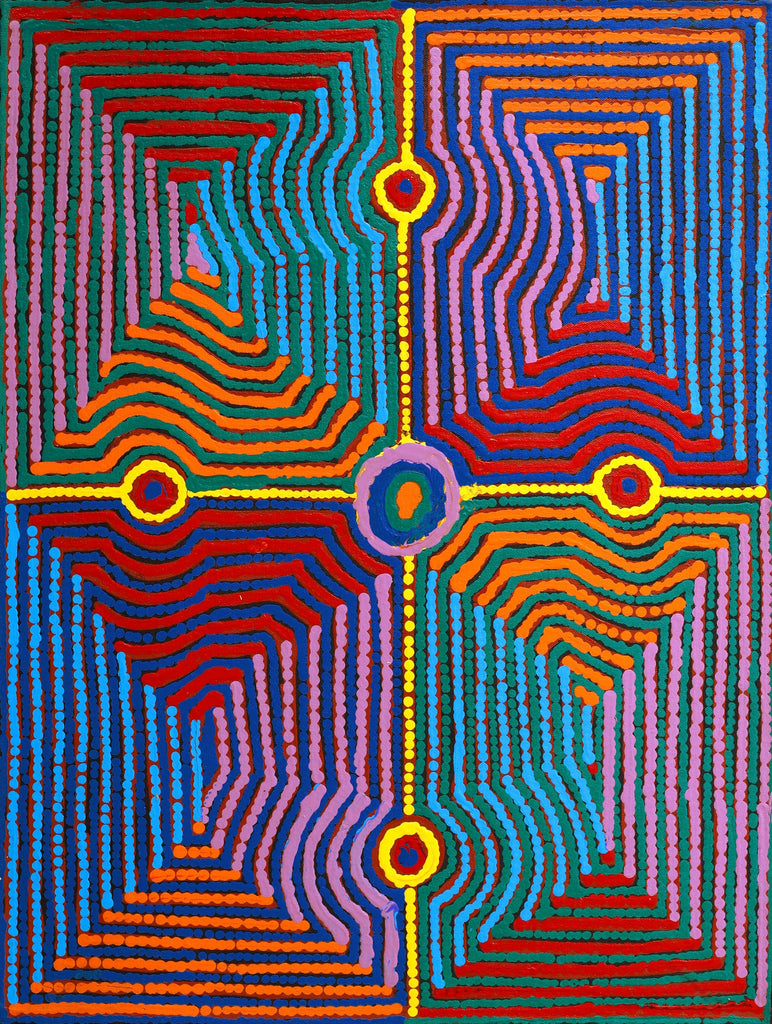Aboriginal Artwork by Gloria Napangardi Gill, Lukarrara Jukurrpa, 61x46cm