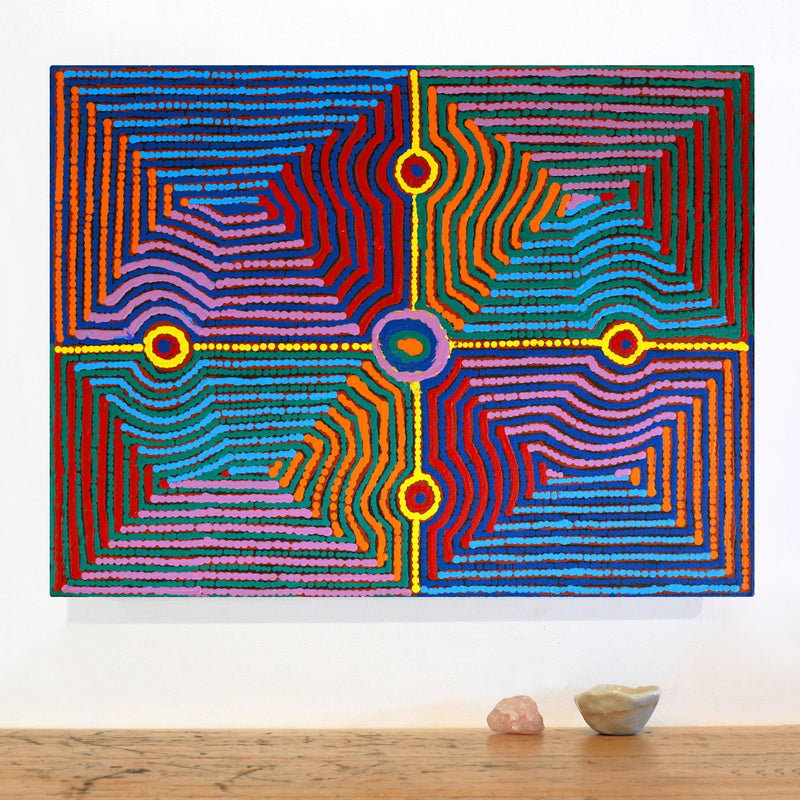 Aboriginal Artwork by Gloria Napangardi Gill, Lukarrara Jukurrpa, 61x46cm