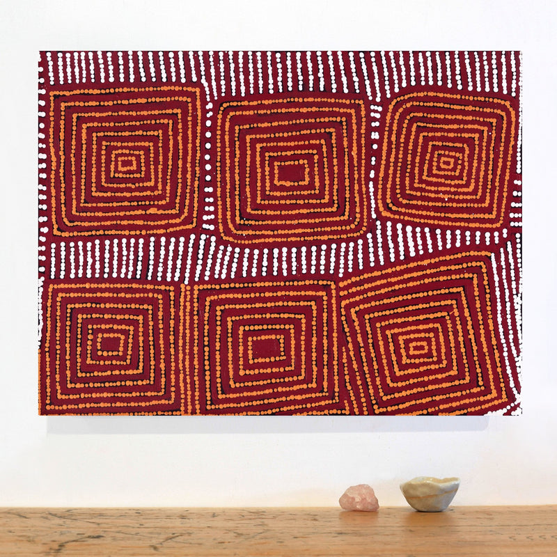 Aboriginal Artwork by Gloria Napangardi Gill, Lukarrara Jukurrpa, 61x46cm
