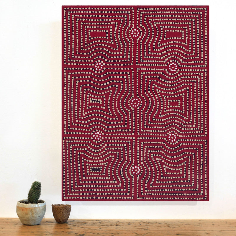 Aboriginal Artwork by Gloria Napangardi Gill, Lukarrara Jukurrpa, 61x46cm