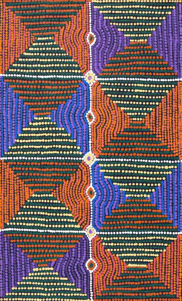 Aboriginal Artwork by Gloria Napangardi Gill, Lukarrara Jukurrpa, 76x46cm