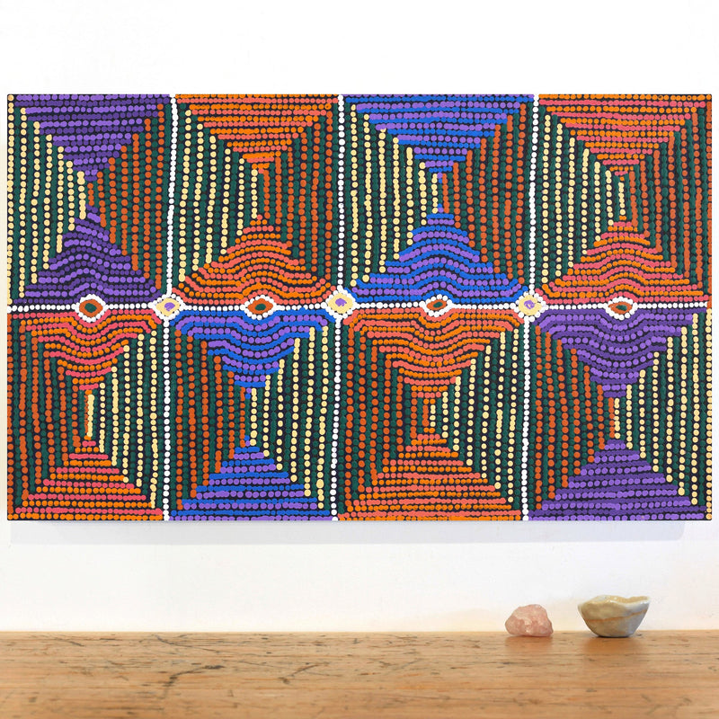 Aboriginal Artwork by Gloria Napangardi Gill, Lukarrara Jukurrpa, 76x46cm