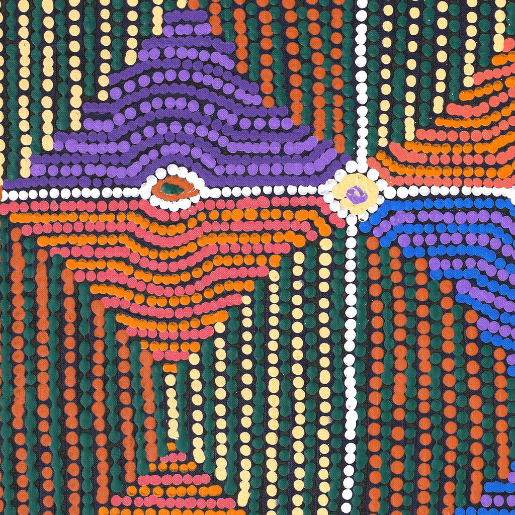 Aboriginal Artwork by Gloria Napangardi Gill, Lukarrara Jukurrpa, 76x46cm