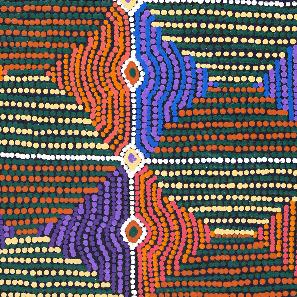 Aboriginal Artwork by Gloria Napangardi Gill, Lukarrara Jukurrpa, 76x46cm