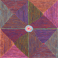 Aboriginal Artwork by Gloria Napangardi Gill, Lukarrara Jukurrpa, 76x76cm
