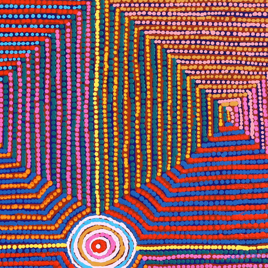 Aboriginal Art by Gloria Napangardi Gill, Lukarrara Jukurrpa, 76x76cm - ART ARK®