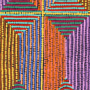 Aboriginal Artwork by Gloria Napangardi Gill, Lukarrara Jukurrpa, 91x30cm - ART ARK®