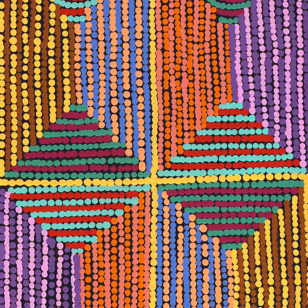 Aboriginal Artwork by Gloria Napangardi Gill, Lukarrara Jukurrpa, 91x30cm