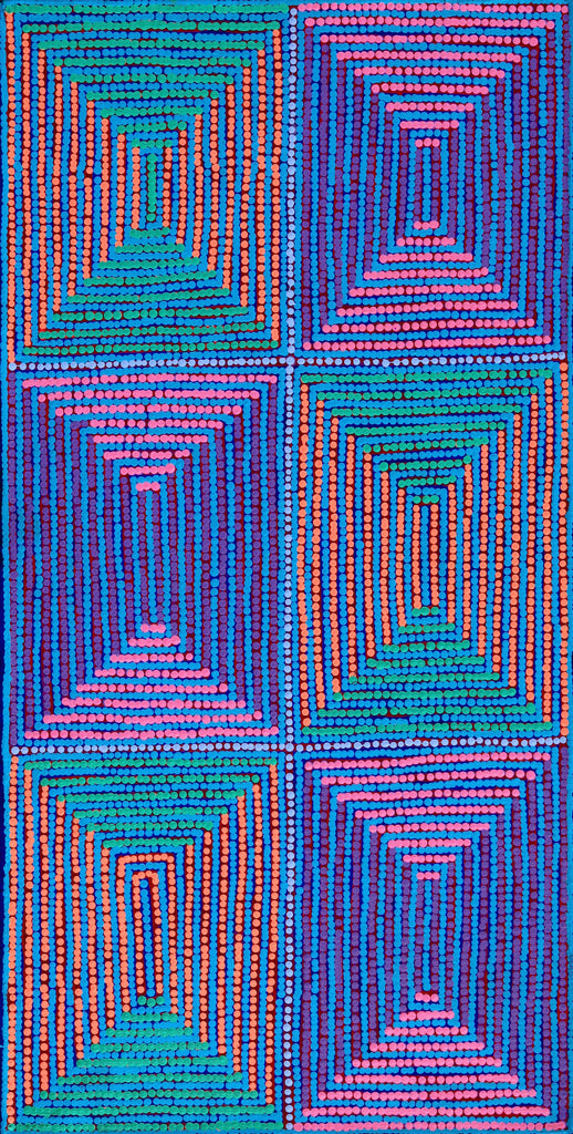 Aboriginal Artwork by Gloria Napangardi Gill, Lukarrara Jukurrpa, 91x46cm
