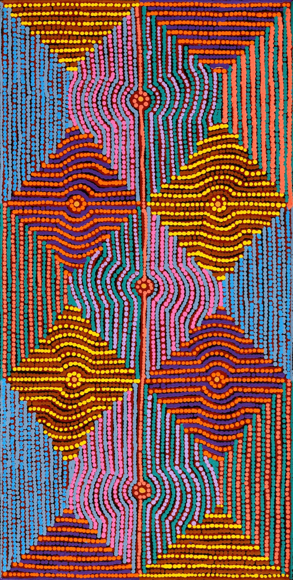 Aboriginal Artwork by Gloria Napangardi Gill, Lukarrara Jukurrpa, 91x46cm