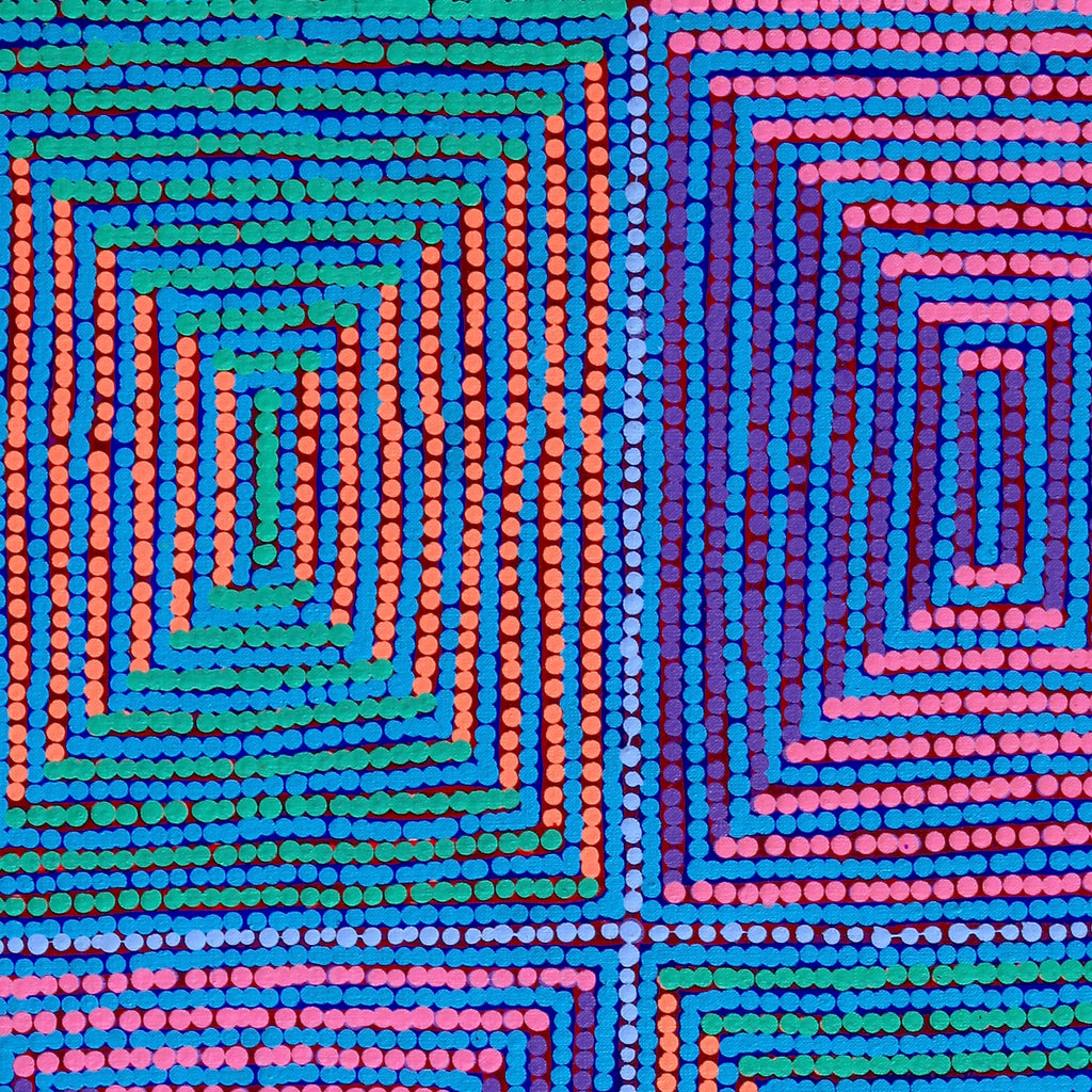 Aboriginal Artwork by Gloria Napangardi Gill, Lukarrara Jukurrpa, 91x46cm