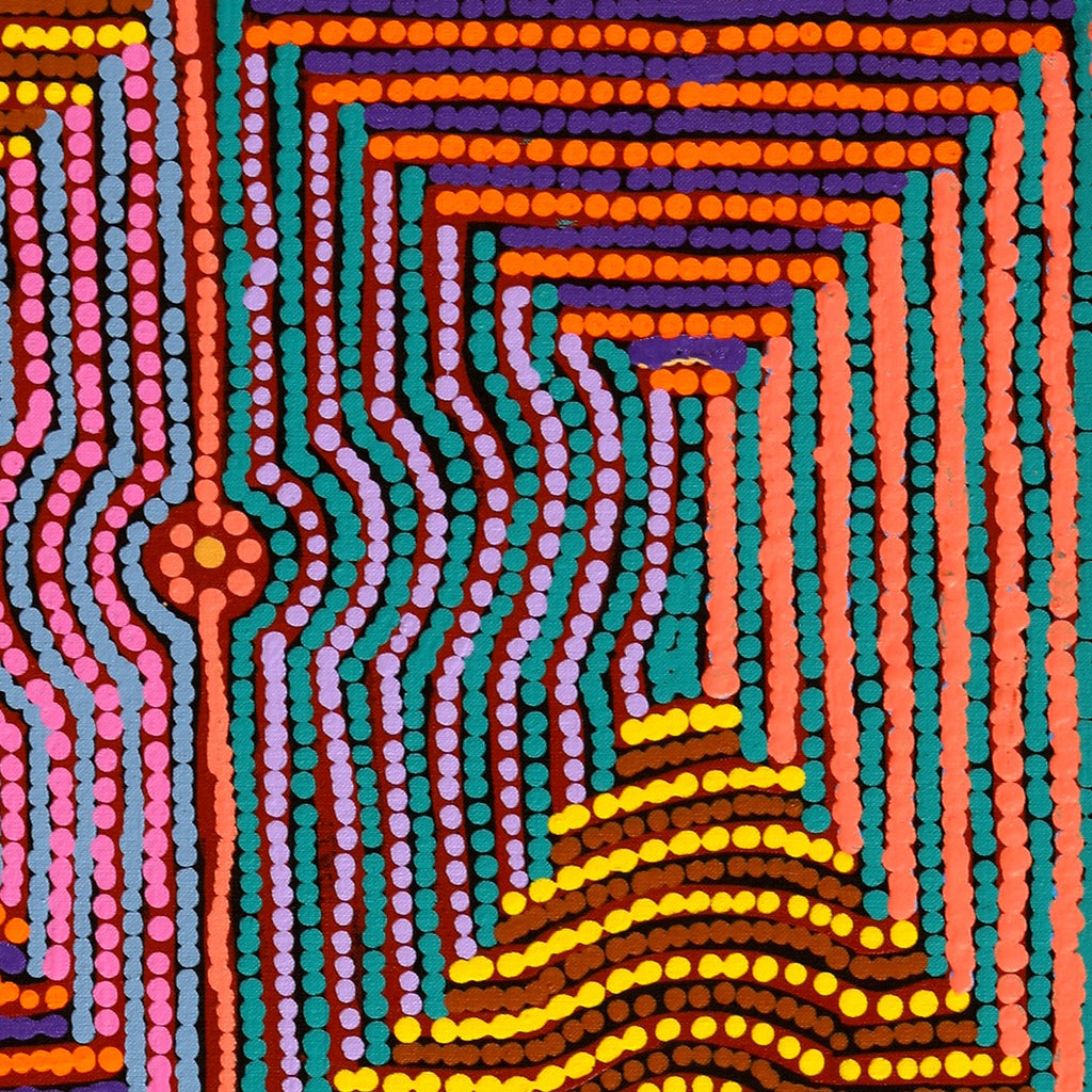 Aboriginal Art by Gloria Napangardi Gill, Lukarrara Jukurrpa, 91x46cm - ART ARK®