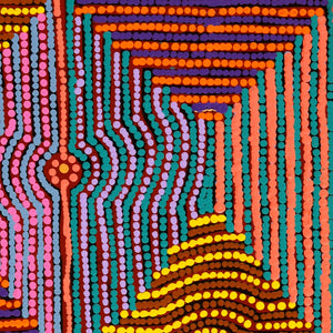 Aboriginal Art by Gloria Napangardi Gill, Lukarrara Jukurrpa, 91x46cm - ART ARK®