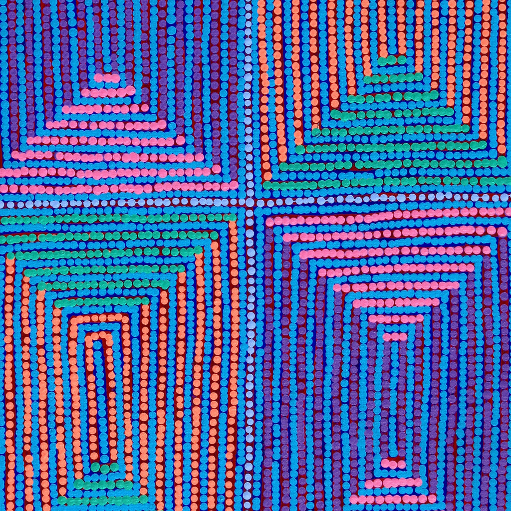 Aboriginal Artwork by Gloria Napangardi Gill, Lukarrara Jukurrpa, 91x46cm