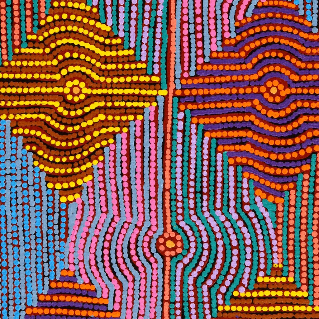 Aboriginal Artwork by Gloria Napangardi Gill, Lukarrara Jukurrpa, 91x46cm