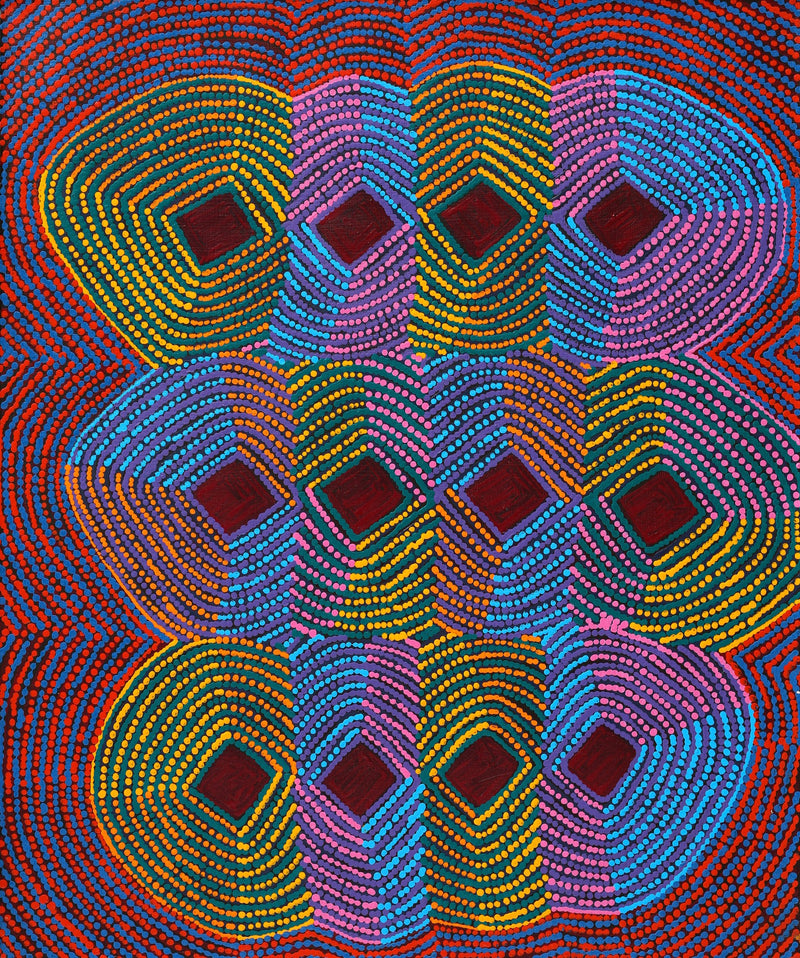 Aboriginal Artwork by Gloria Napangardi Gill, Lukarrara Jukurrpa, 91x76cm
