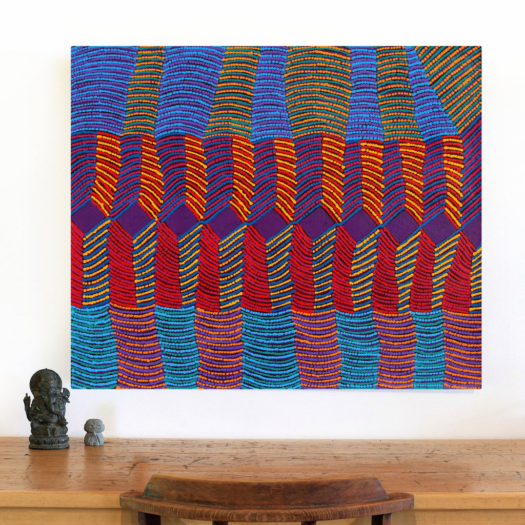 Aboriginal Artwork by Gloria Napangardi Gill, Lukarrara Jukurrpa, 91x76cm