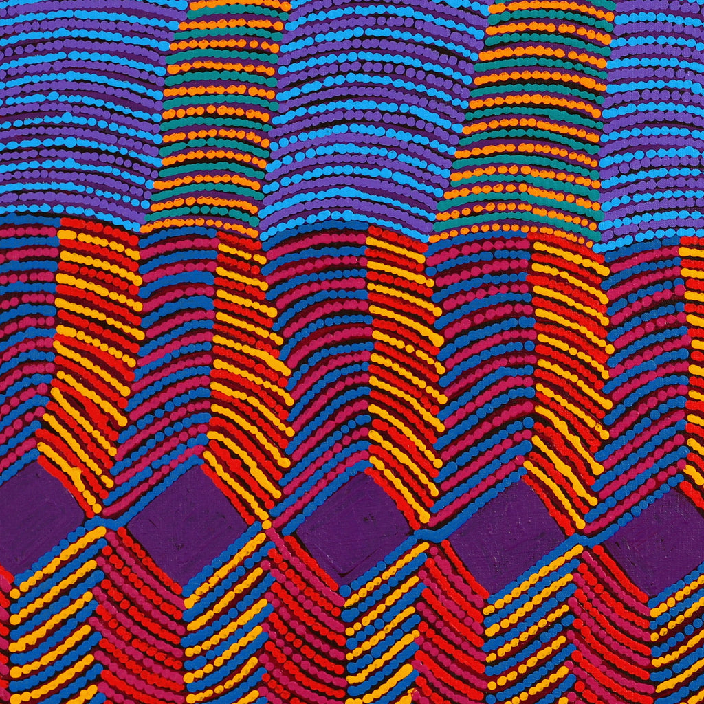 Aboriginal Artwork by Gloria Napangardi Gill, Lukarrara Jukurrpa, 91x76cm - ART ARK®