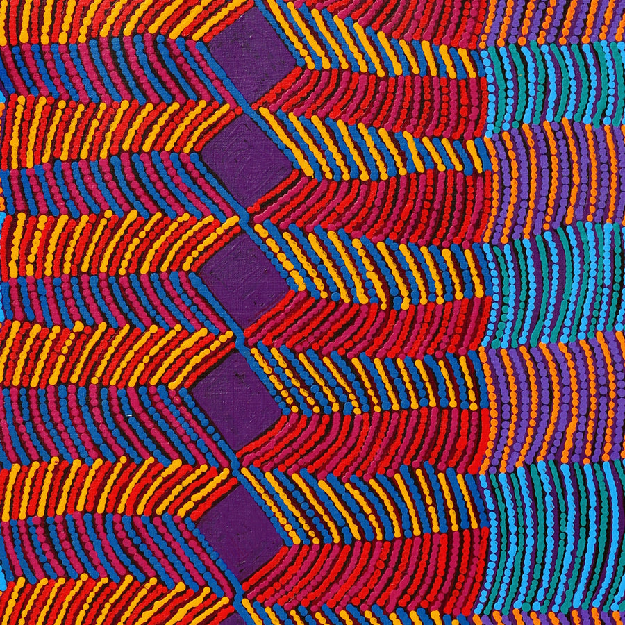 Aboriginal Artwork by Gloria Napangardi Gill, Lukarrara Jukurrpa, 91x76cm