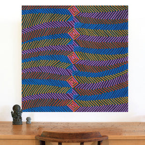 Aboriginal Artwork by Gloria Napangardi Gill, Lukarrara Jukurrpa, 91x91cm - ART ARK®