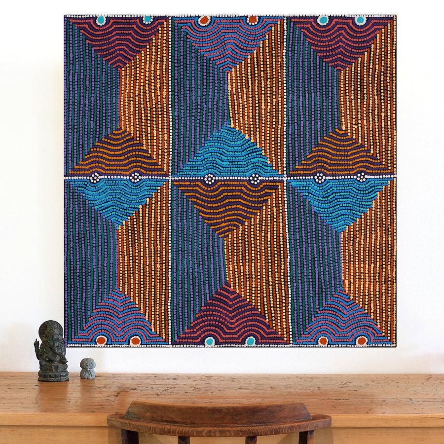 Aboriginal Artwork by Gloria Napangardi Gill, Lukarrara Jukurrpa, 91x91cm