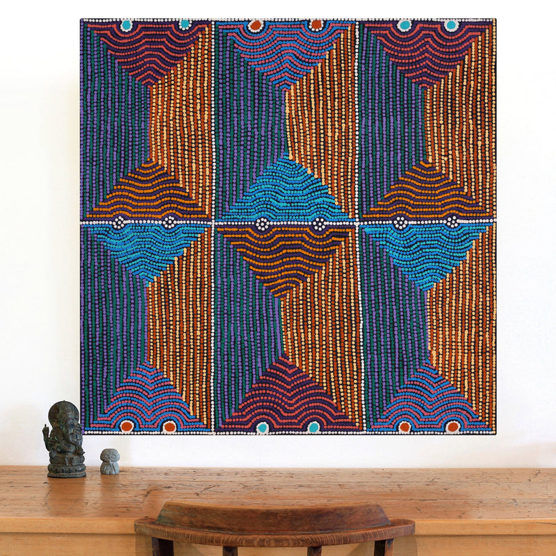 Aboriginal Artwork by Gloria Napangardi Gill, Lukarrara Jukurrpa, 91x91cm