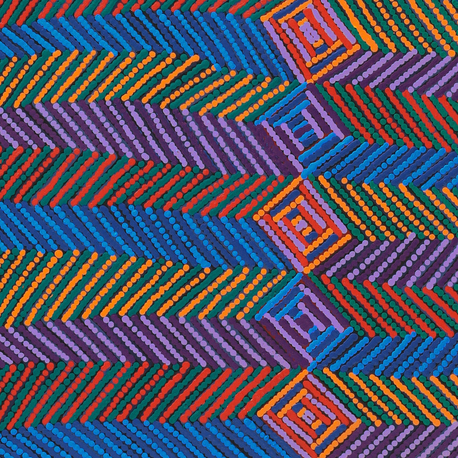 Aboriginal Artwork by Gloria Napangardi Gill, Lukarrara Jukurrpa, 91x91cm