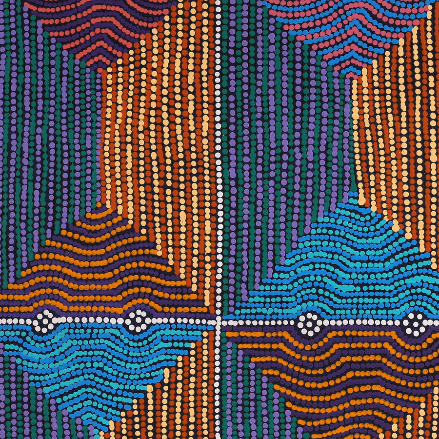Aboriginal Artwork by Gloria Napangardi Gill, Lukarrara Jukurrpa, 91x91cm