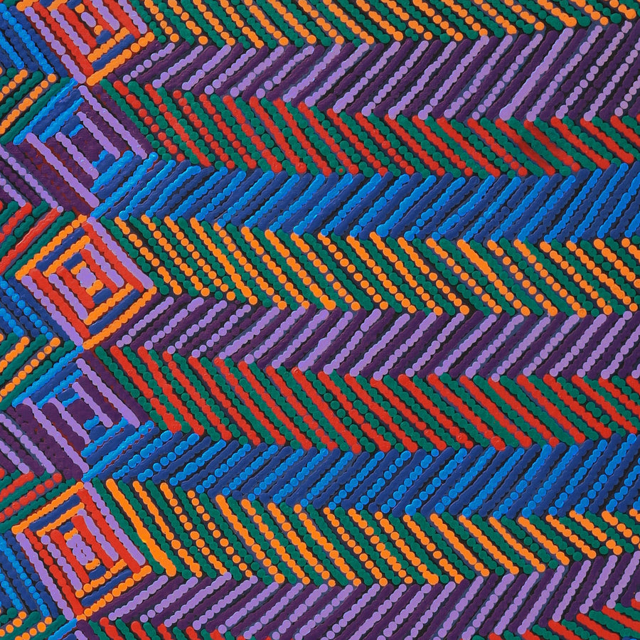 Aboriginal Artwork by Gloria Napangardi Gill, Lukarrara Jukurrpa, 91x91cm