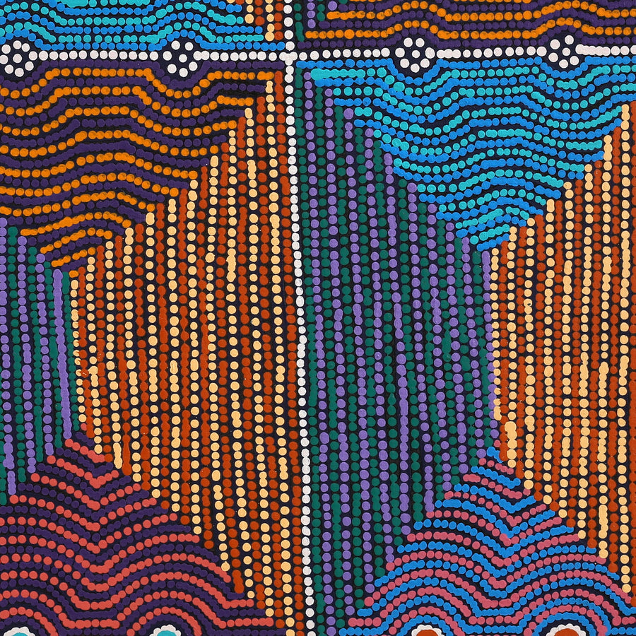 Aboriginal Artwork by Gloria Napangardi Gill, Lukarrara Jukurrpa, 91x91cm