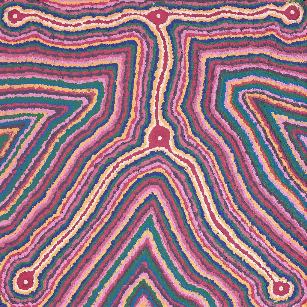Aboriginal Art by Gregory Jupurrurla Gill, Lukarrara Jukurrpa, 76x76cm - ART ARK®