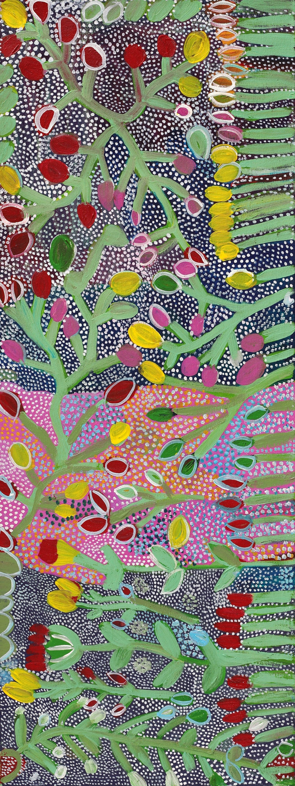 Aboriginal Artwork by Gwenneth Blitner, Bush Banana, 80x30cm