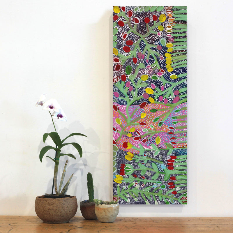Aboriginal Artwork by Gwenneth Blitner, Bush Banana, 80x30cm