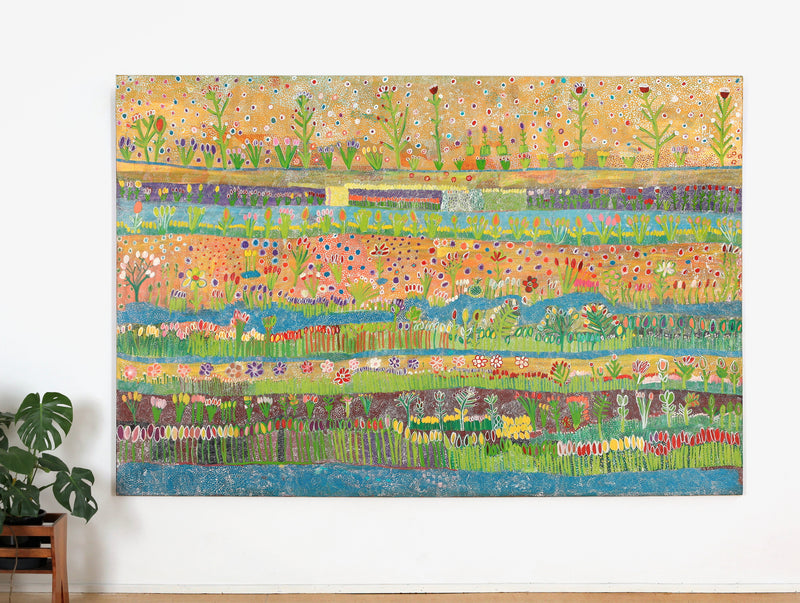 Aboriginal Artwork by Gwenneth Blitner, Mijal, 300x200cm