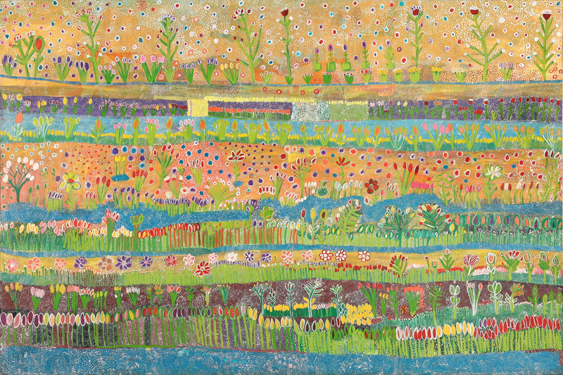 Aboriginal Artwork by Gwenneth Blitner, Mijal, 300x200cm