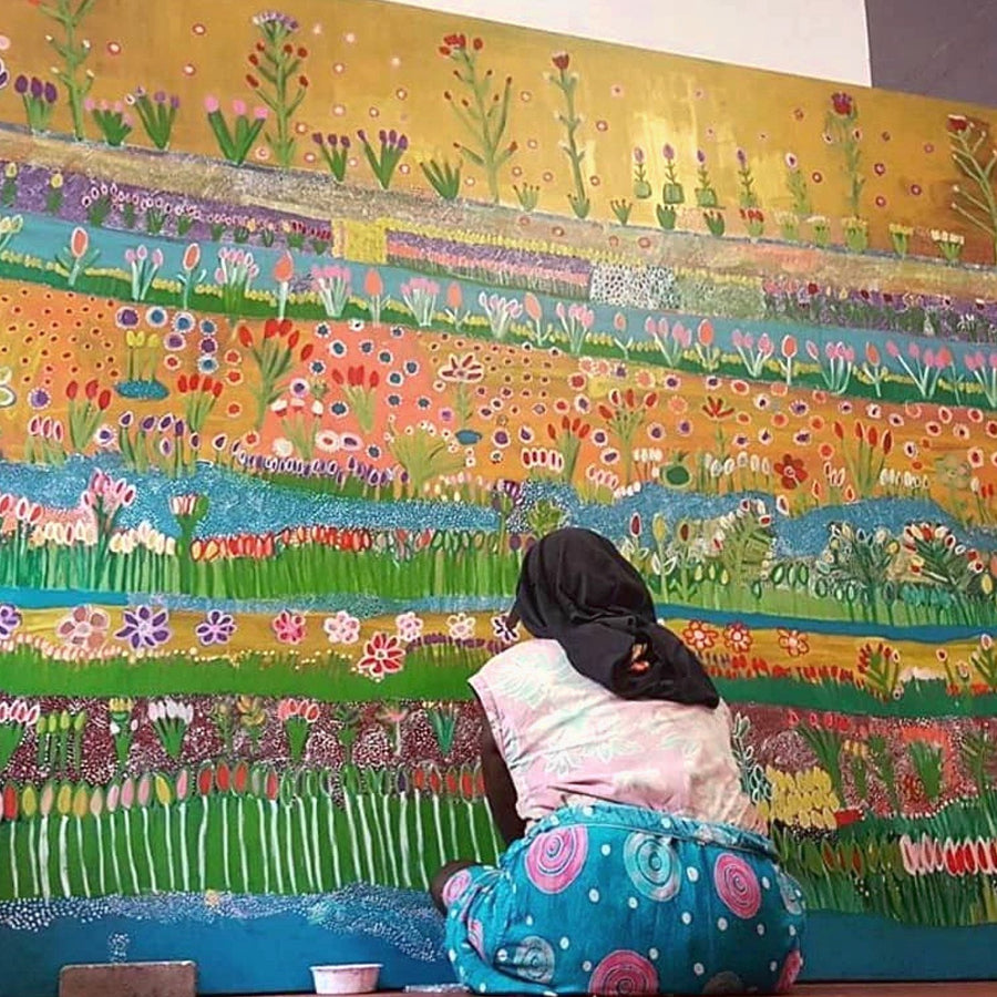 Aboriginal Artwork by Gwenneth Blitner, Mijal, 300x200cm