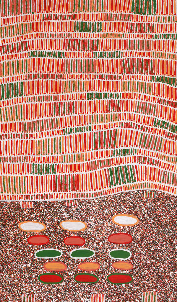 Aboriginal Art by Helen Nungarrayi Reed, Lupul Jukurrpa, 183x107cm - ART ARK®