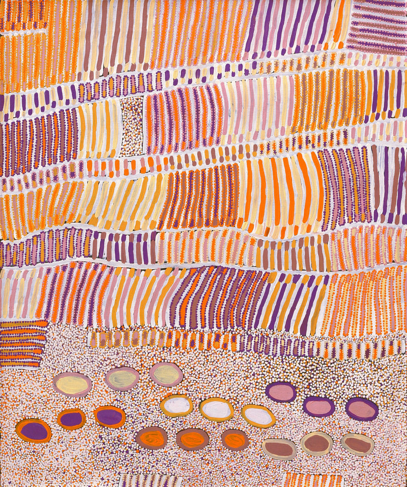 Aboriginal Artwork by Helen Nungarrayi Reed, Lupul Jukurrpa, 91x76cm