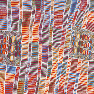 Aboriginal Art by Helen Nungarrayi Reed, Lupul Jukurrpa, 91x91cm - ART ARK®