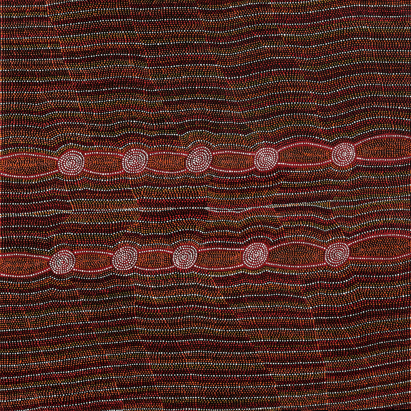 Aboriginal Artwork by Helen Nungarrayi Reed, Mina Mina Dreaming, 107x107cm